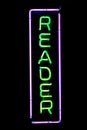 Reader Neon Sign Royalty Free Stock Photo