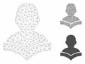 Reader Student Vector Mesh 2D Model and Triangle Mosaic Icon Royalty Free Stock Photo