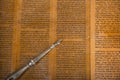 reading from an ancient torah scroll up close Royalty Free Stock Photo