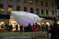 Plastic whale, Big Blue in the city centre of Reading in England, UK in December 201