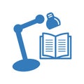 Reading book blue icon with table light Royalty Free Stock Photo