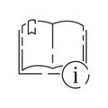 Reading book education line icon. Simple Info and Help Desk Related Vector Contains Manual, Guide Reading, Info center. Editable