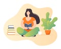 Reading book girl