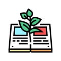 reading book for growing knowledge color icon vector illustration