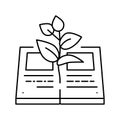 reading book for growing knowledge line icon vector illustration