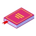 Reading book habit icon, isometric style