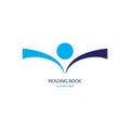 Reading Book icon logo free vector Royalty Free Stock Photo