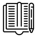 Reading book icon outline vector. Help homework