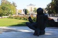 A Reading boy monument in Astrakhan