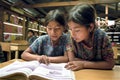 Reading class for native Guatemalan Indian girls