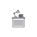 Reading desk vector line icon, sign, illustration on background, editable strokes