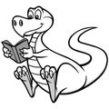 Reading Dino Illustration