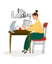 Reading girl icon