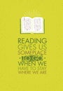 Reading Gives Us Someplace To Go When We Have To Stay Where We Are. School Motivation Quote Concept