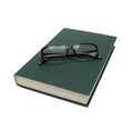 Reading Glasses On Book Isolated On White Royalty Free Stock Photo