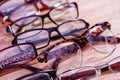 Reading glasses on table Royalty Free Stock Photo