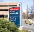 Sign for Tower Health, Reading Hospital Emergency Entrance