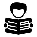 Reading icon in solid style for any projects Royalty Free Stock Photo