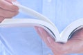 Reading, hand, open book Royalty Free Stock Photo