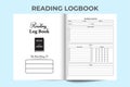 Reading info tracker KDP interior. Book reader information and author name tracker template. KDP interior journal. Reading tracker Royalty Free Stock Photo