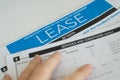 Reading a lease Royalty Free Stock Photo