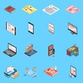 Reading And Library Icons Set Royalty Free Stock Photo