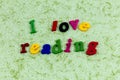 Reading love appreciation like read books words letters Royalty Free Stock Photo