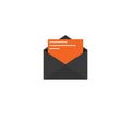 Reading message on incoming mail icon, mobile application template, element design and website. vector illustration Royalty Free Stock Photo