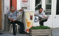 Reading morning newspaper. Istanbul