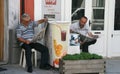 Reading morning newspaper. Istanbul Royalty Free Stock Photo