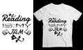 Reading Is My Jam Funny Back to school custom template design