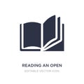 reading an open book icon on white background. Simple element illustration from Education concept Royalty Free Stock Photo