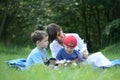 Reading outside Royalty Free Stock Photo