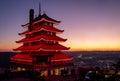 Reading Pagoda At Night