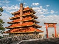 Reading Pagoda in winter Royalty Free Stock Photo