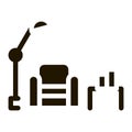 Reading Place with Lamp Icon Vector Glyph Illustration