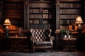 Reading room in old library interior Royalty Free Stock Photo