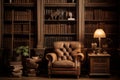 Reading room in old library interior Royalty Free Stock Photo