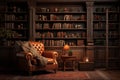 Reading room in old library interior Royalty Free Stock Photo