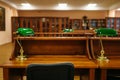 Reading room, rows of table in university library