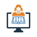 Reading, study, online, learning, read icon. Editable vector graphics