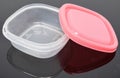 Pink lidded tupperware box Royalty Free Stock Photo