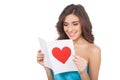 Reading a Valentine card. Royalty Free Stock Photo