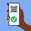 Reading with validation of a QR code label black Royalty Free Stock Photo