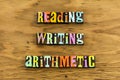 Reading writing arithmetic Royalty Free Stock Photo