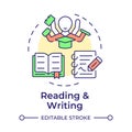 Reading and writing multi color concept icon Royalty Free Stock Photo