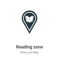 Reading zone vector icon on white background. Flat vector reading zone icon symbol sign from modern maps and flags collection for Royalty Free Stock Photo