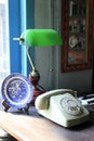 Readng lamp and telephone Royalty Free Stock Photo