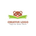 Reads Book Bear Logo Design Creative Vektor
