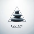 Reads EQUITAS in bold letters, followed by the phrase Balanced Solutions Royalty Free Stock Photo